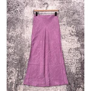 Rezek Studio Skirt Small Womens Pink / Purple Satin Shimmy Midi